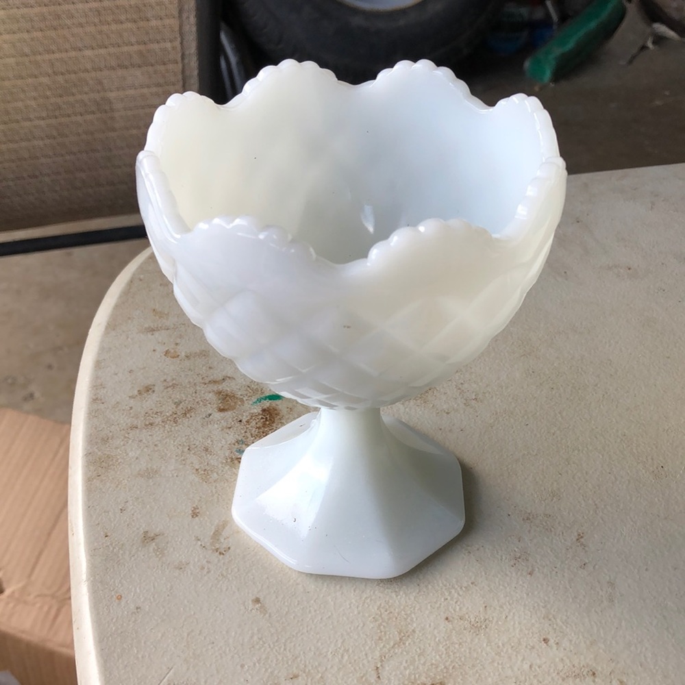 - Vintage milk glass